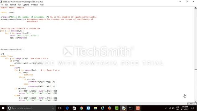 Gauss Seidal method in python смотреть онлайн