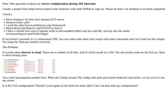 perl app on apache and cgi behaves terribly with 504 gateway timeouts смотреть онлайн