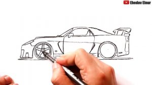 Как нарисовать машину Хана из Форсажа | Mazda Efini RX-7 | car drawing