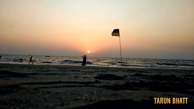 Goa Majorda beach, Sunset timelapse. смотреть онлайн