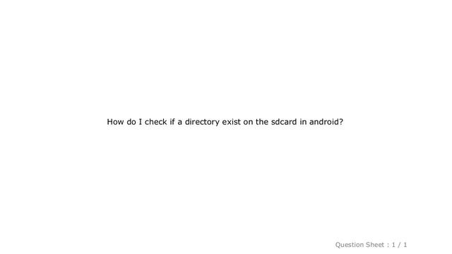 Android : Check if directory exist on android's sdcard смотреть онлайн