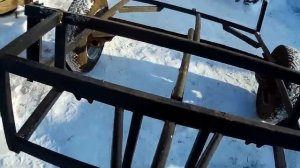 Прицеп к мотоблоку на автошинах из задних ступиц