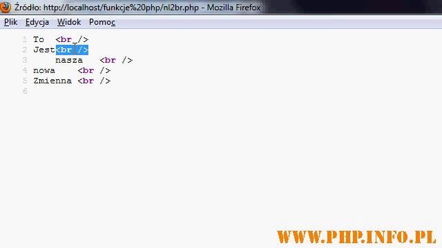 Kurs PHP function nl2br() PL смотреть онлайн