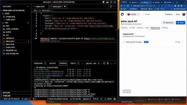 deno deploy static site (vite react) with github actions (unedited) смотреть онлайн