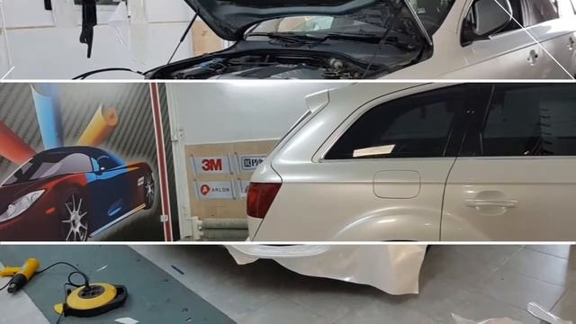 Audi Q7 wrap in pearl white смотреть онлайн