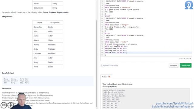 Let's Play von HackerRank - Folge II - SQL: Advanced Select Challenges. смотреть онлайн