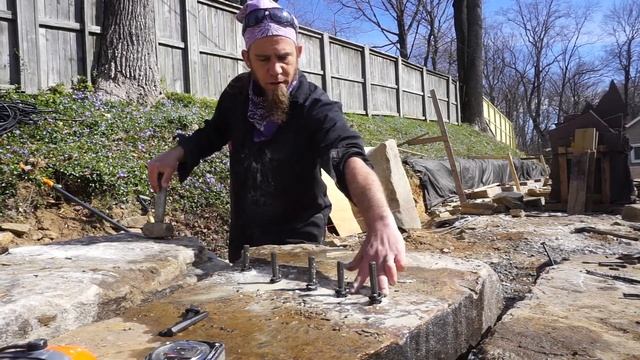 splitting a boulder using the new style feather and plugs | Devin Devine смотреть онлайн