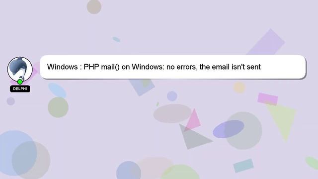 Windows : PHP mail() on Windows: no errors, the email isn't sent смотреть онлайн