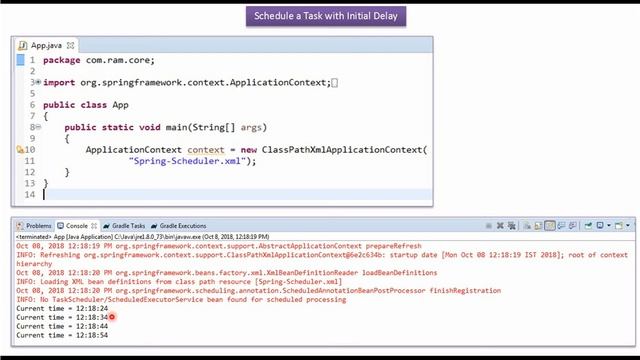 How to schedule jobs using @Scheduled annotation (Initial delay) in spring? | Spring tutorial смотреть онлайн