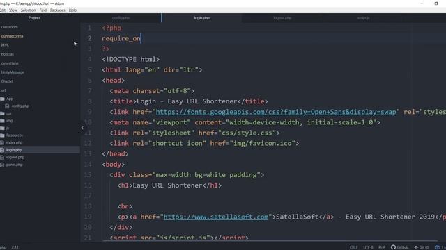 Encurtador de URL com PHP - Criando o painel de login смотреть онлайн
