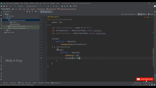 How to Implement Measuring Scale in Jetpack Compose | Android | Kotlin | Make it Easy смотреть онлайн
