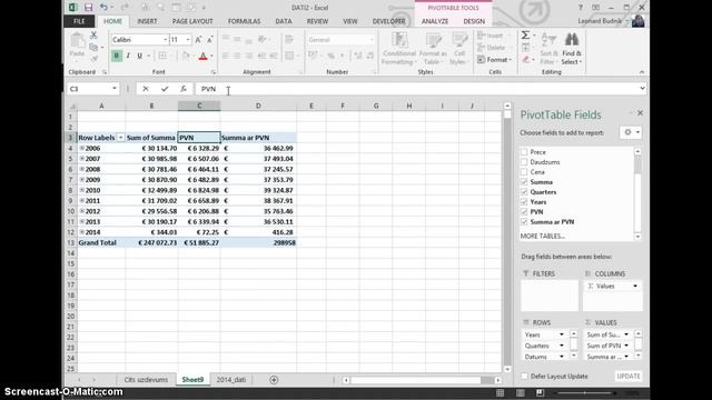PivotTable uzdevumi (2.LD 9., 10., 11. uzdevums) смотреть онлайн