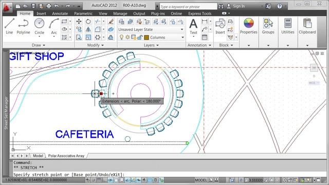 AutoCAD 2012 Polar Array смотреть онлайн