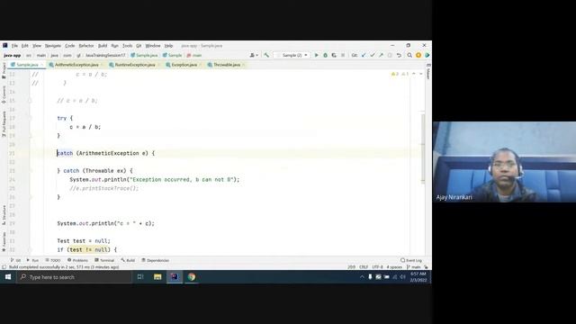 Java Training Session 17 Exception Handling What is Exception? Why need to handle -try catch finall смотреть онлайн