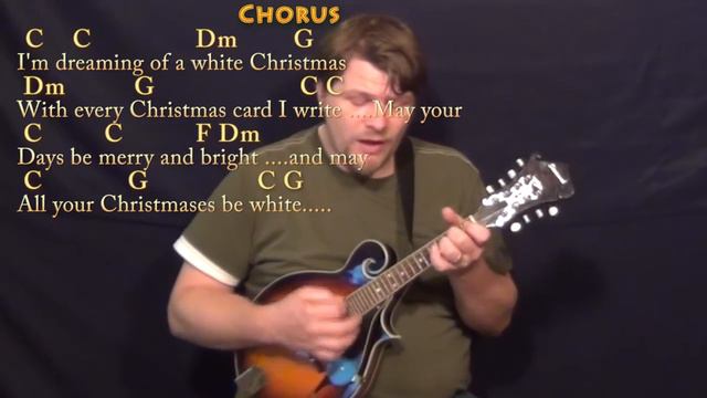White Christmas - Mandolin Cover Lesson in C with Chords/Lyrics смотреть онлайн