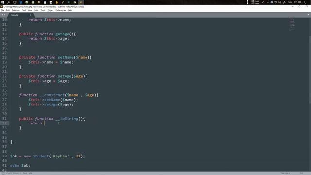 Bangla Object Oriented PHP Part-08 (Magic method __toString() ) смотреть онлайн