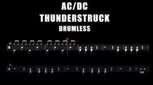 ACDC - Thunderstruck Drumless (with scrolling drum sheet)