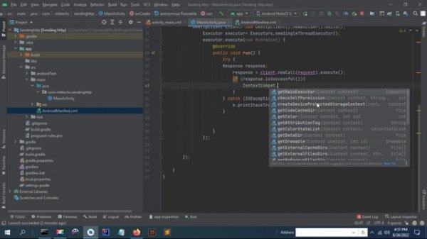 Thread using executor in android studio.