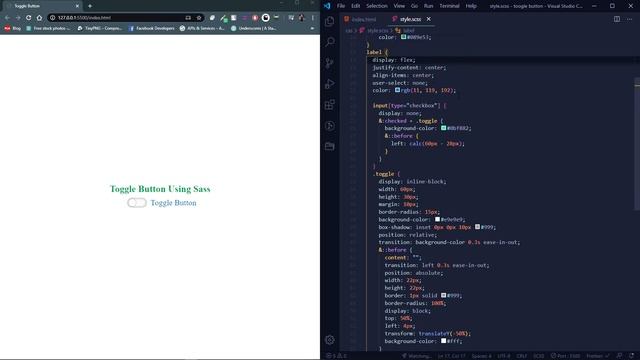 Custom Toggle Button using Sass смотреть онлайн