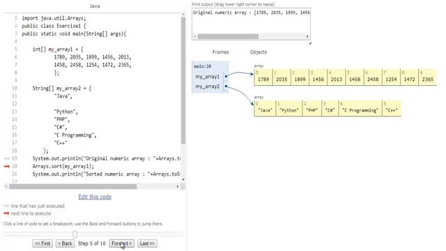 w3resource.com: Java Array Exercise-1 смотреть онлайн