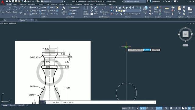 #22 Practice Exercise 19 for Beginners in AutoCAD 2021 || 2D Drawing & Sketcher |mirrors |#yateesh смотреть онлайн