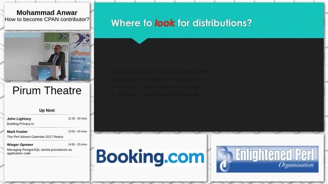 Day 2: Pirum Theatre: Mohammad Anwar - How to Become a CPAN Contributor смотреть онлайн