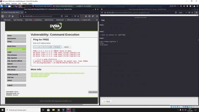 DVWA OS COMMNAND INJECTİON (low medium high) смотреть онлайн