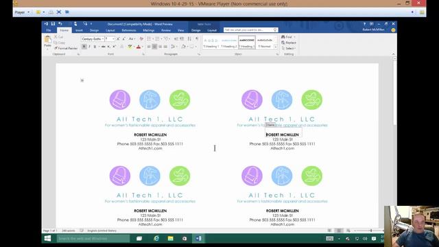 How to make a business card in Microsoft Word 2016 смотреть онлайн