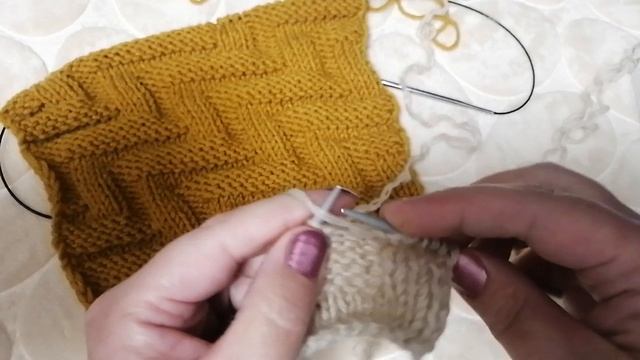 Узор спицами ступеньки, двухсторонний смотреть онлайн