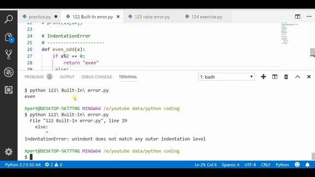 Built-In Errors || Python tutorial смотреть онлайн