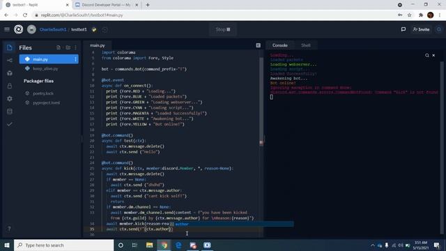 Moderation commands! (bans, kicks, embed for help command) смотреть онлайн