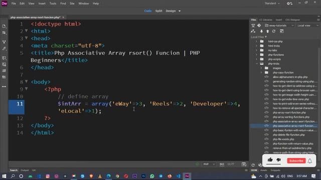 Php Associative Array rsort() Funcion | PHP Beginners Tutorials | PHP Tips & Tricks | Code | eWaySo смотреть онлайн