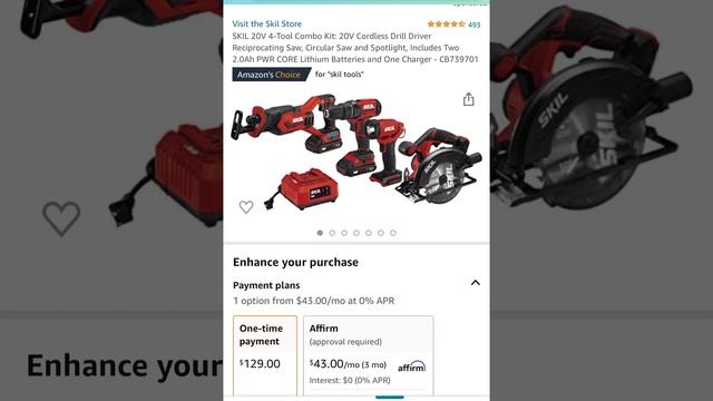 28 % off SKIL 20V 4-Tool Combo Kit: 20V Cordless Drill Driver Reciprocating Saw, Circular Saw смотреть онлайн