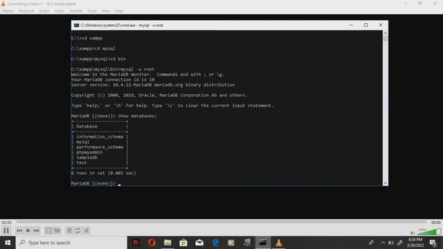 Log in to mysql monitor with xampplite using cmd смотреть онлайн