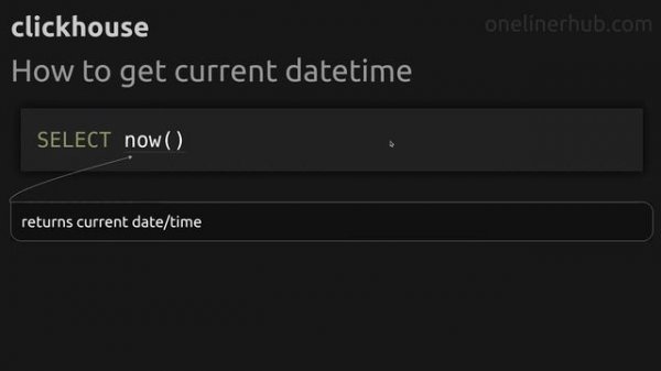 How to get current datetime #clickhouse