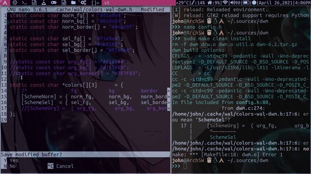 The Quickest Way to Change DWM, ST, And Dmenu Color Schemes Using Pywal (Easy ;)))))))) смотреть онлайн