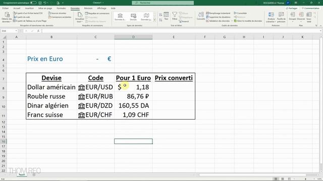 CONVERTIR des DEVISES avec EXCEL - Créez votre convertisseur de monnaie automatique (Tuto) смотреть онлайн