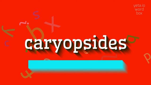 CARYOPSIDES - HOW TO PRONOUNCE CARYOPSIDES? #caryopsides