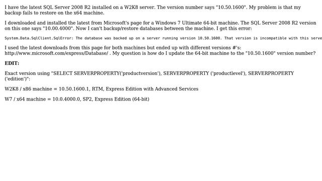 DevOps & SysAdmins: SQL Server R2 different versions on x86 and x64? (2 Solutions!!) смотреть онлайн