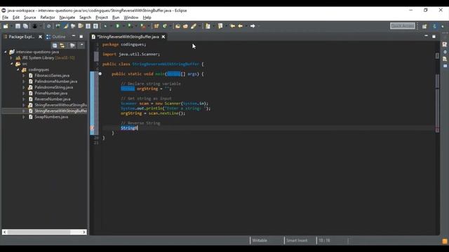 Java - String Reverse With StringBuffer class смотреть онлайн