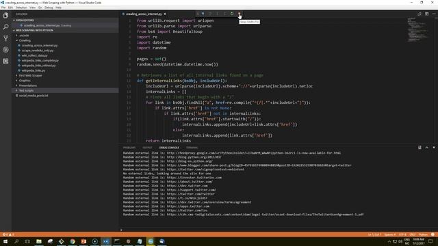 Python Web Scraping Tutorial 13 – Crawling Across the Internet смотреть онлайн