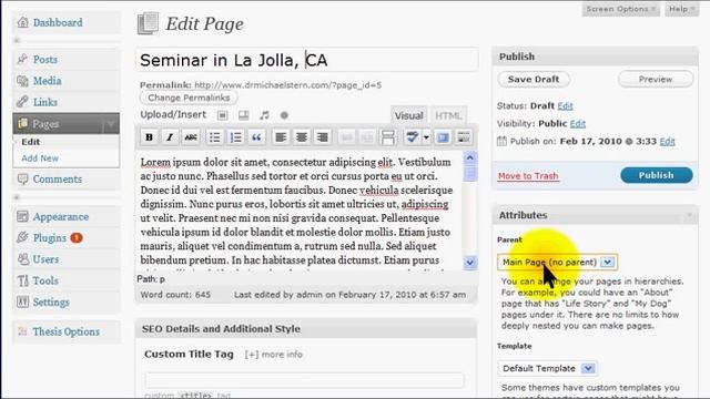 Overview of Wordpress features for creating pages смотреть онлайн