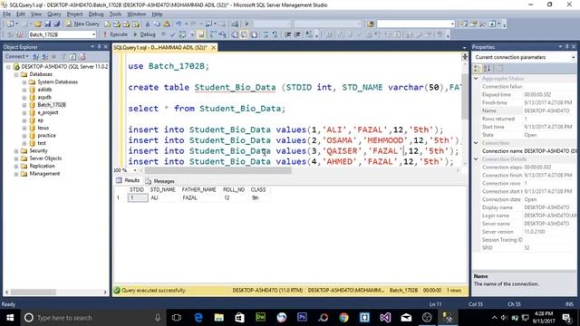 How To Insert Data In Table In SQL Server - inserting Data In SQL Table - SQL ( Hindi / Urdu ) смотреть онлайн