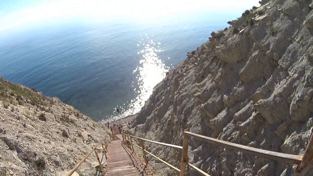Спуск к морю "800 ступеней". Анапа. смотреть онлайн