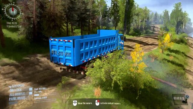 Spintires Mudrunner - dongfeng FAW Dump truck driving extreem Off-road смотреть онлайн