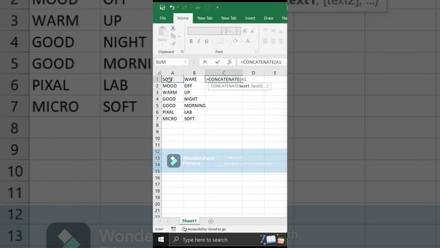 =CONCATENATE FUNCTION IN EXCEL смотреть онлайн