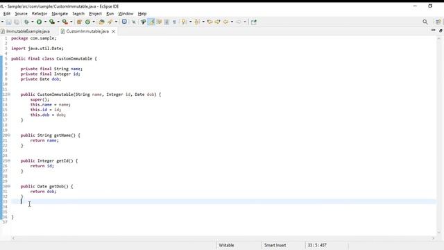 How to create Custom Immutable Class in Java смотреть онлайн