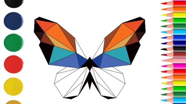 РАСКРАСКА для взрослых и детей. Рисуем БАБОЧКУ. draw a butterfly смотреть онлайн