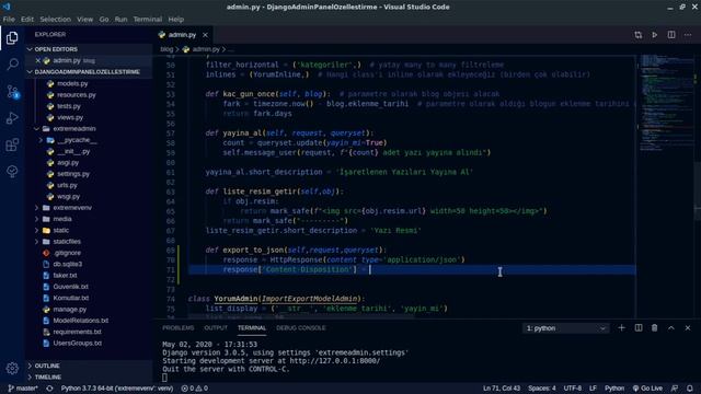 Django Admin Panel: 8.3-) 3rd Parti Kullanmadan Pure Python İle Export İşlemi (JSON) смотреть онлайн