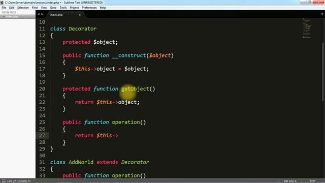 Паттерн Декоратор, простой пример на PHP смотреть онлайн